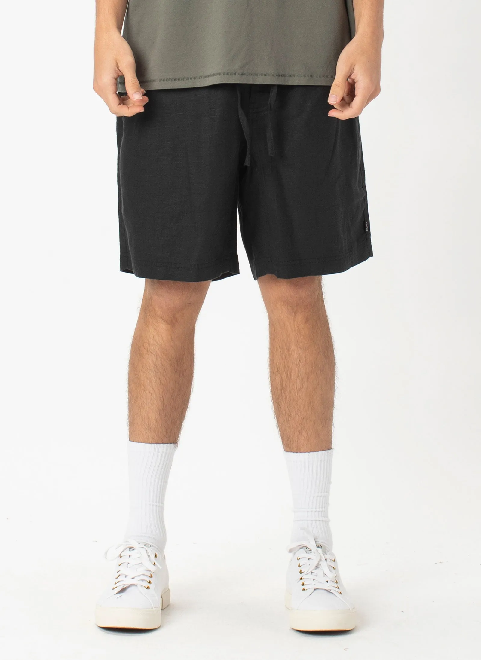 Poolside Linen Short Black