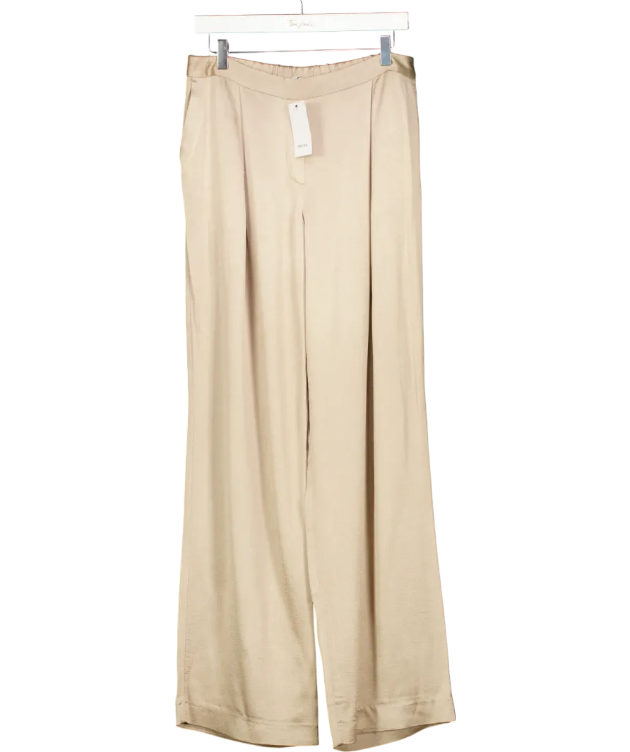 REISS Metallic Arianna Wide Leg Trousers UK 12