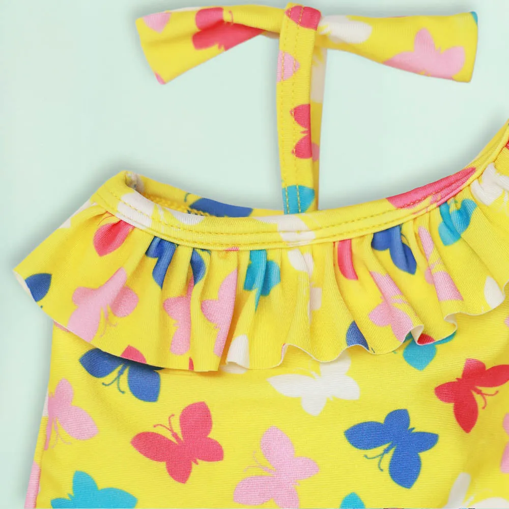 Ruffled One Shoulder One Piece Swimsuit