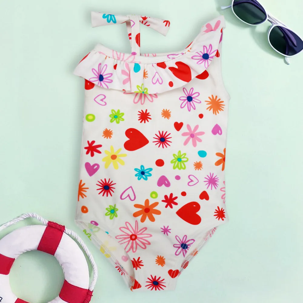 Ruffled One Shoulder One Piece Swimsuit