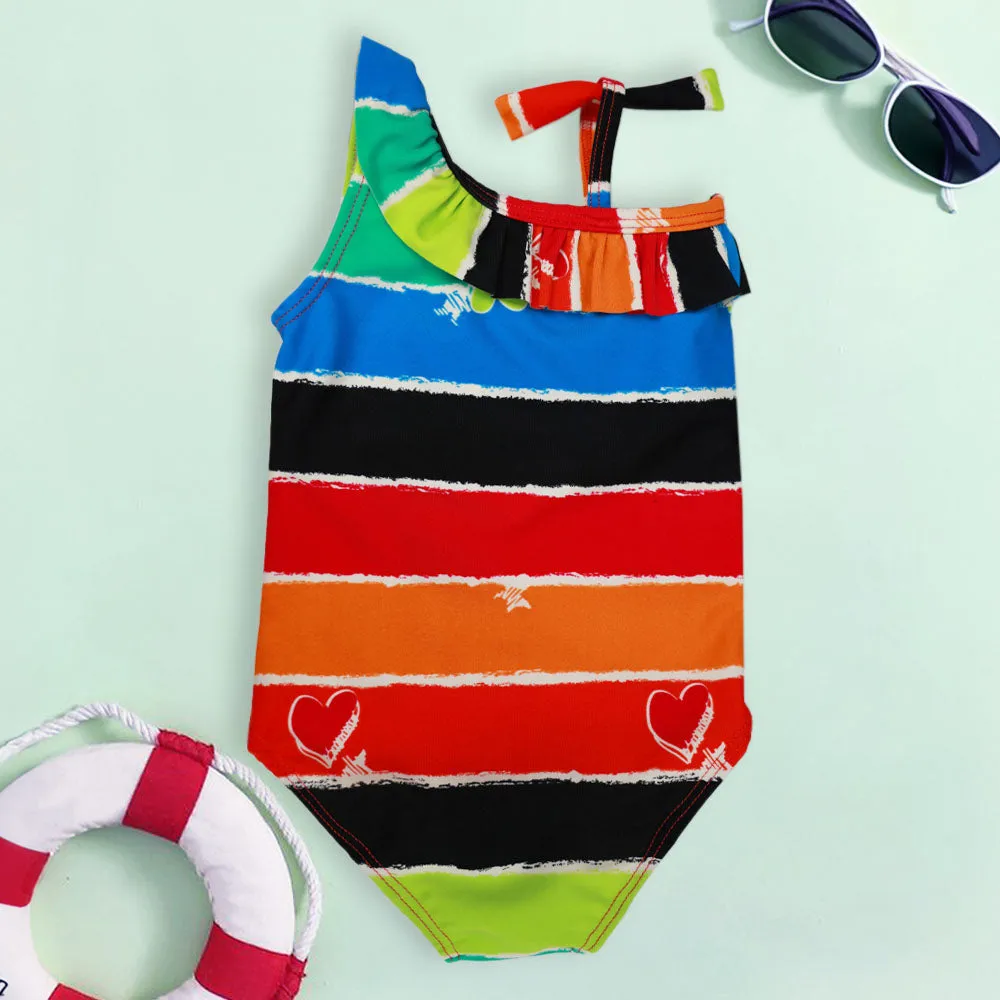 Ruffled One Shoulder One Piece Swimsuit