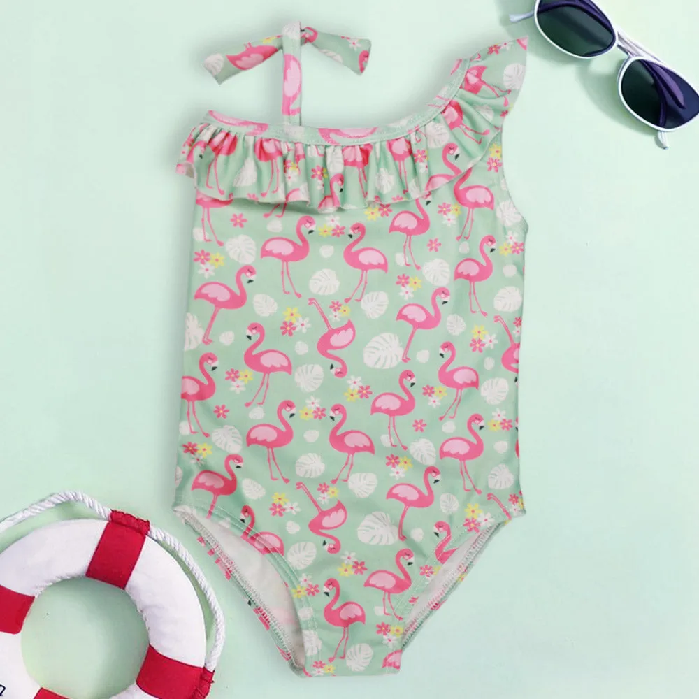 Ruffled One Shoulder One Piece Swimsuit
