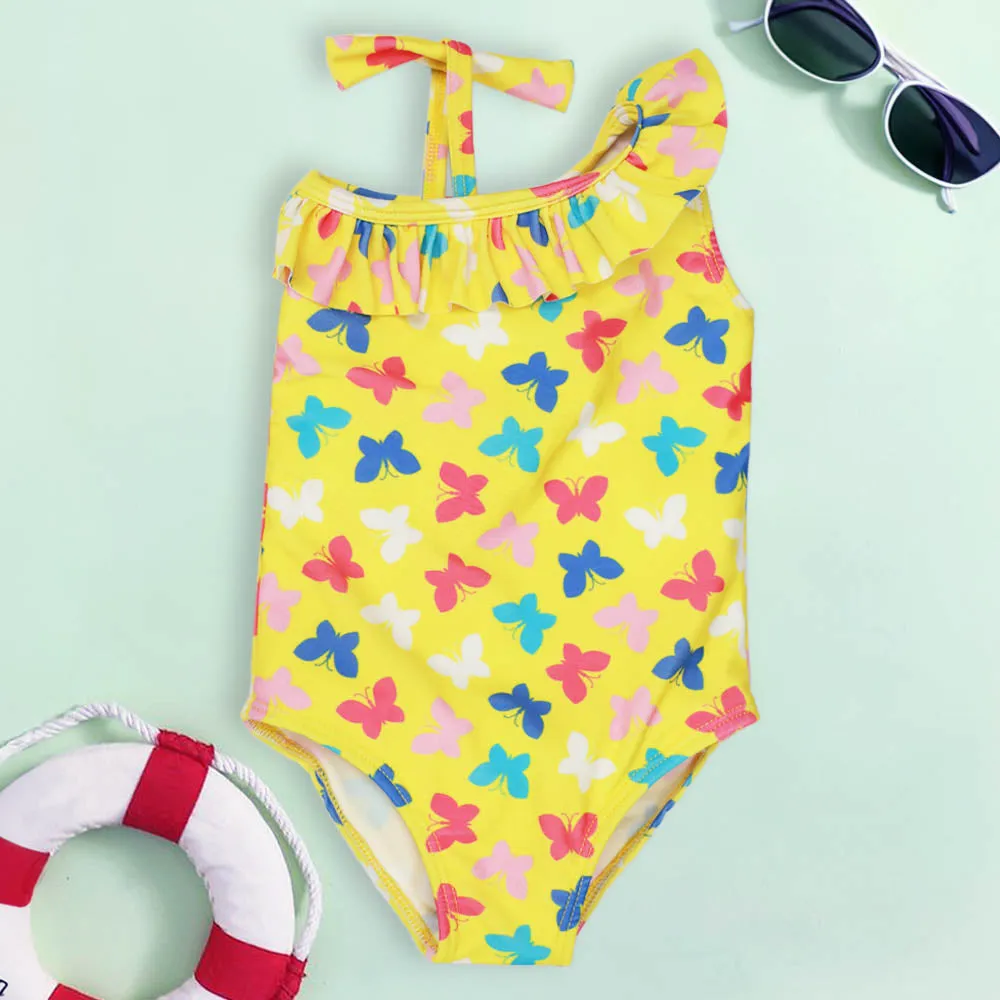 Ruffled One Shoulder One Piece Swimsuit