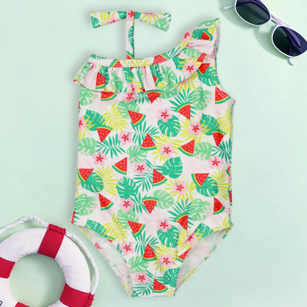Ruffled One Shoulder One Piece Swimsuit