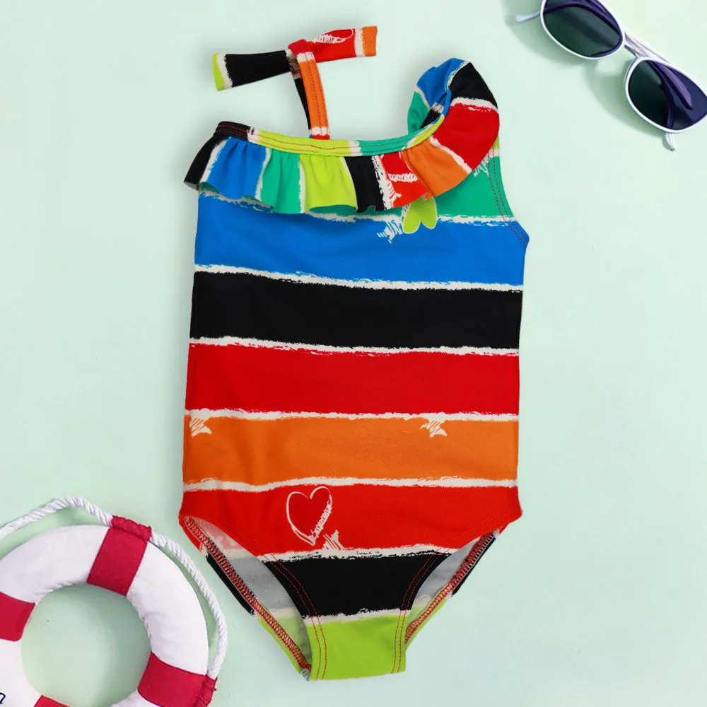 Ruffled One Shoulder One Piece Swimsuit