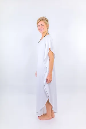 Sand Dunes White Maxi Coastal Caftan