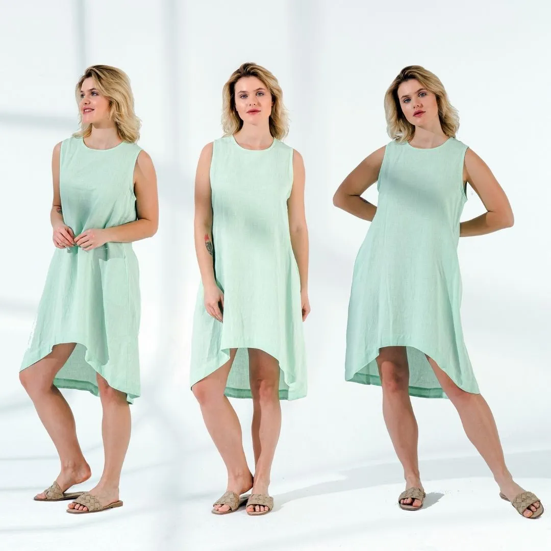 Sleeveless Linen Tunic Dress
