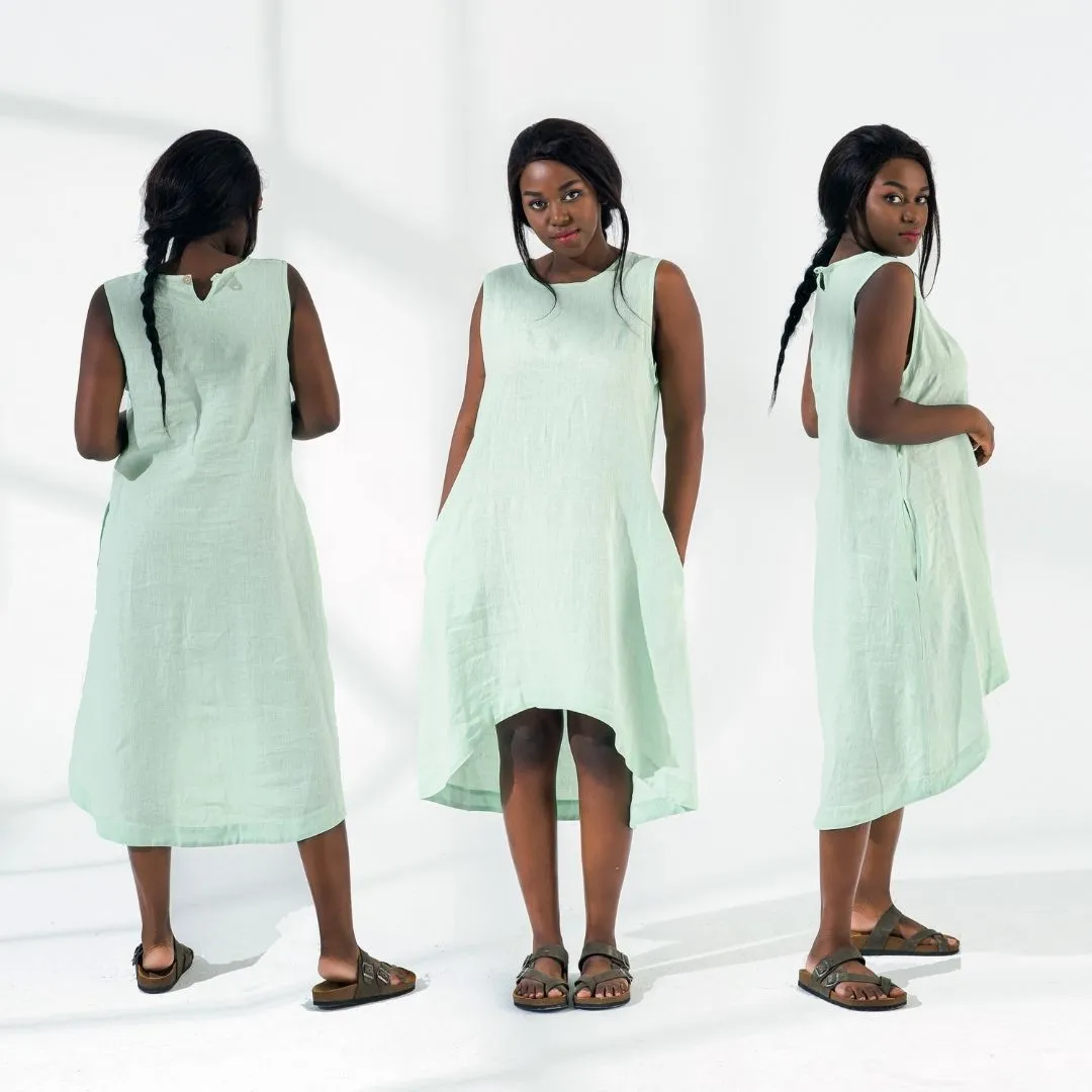 Sleeveless Linen Tunic Dress