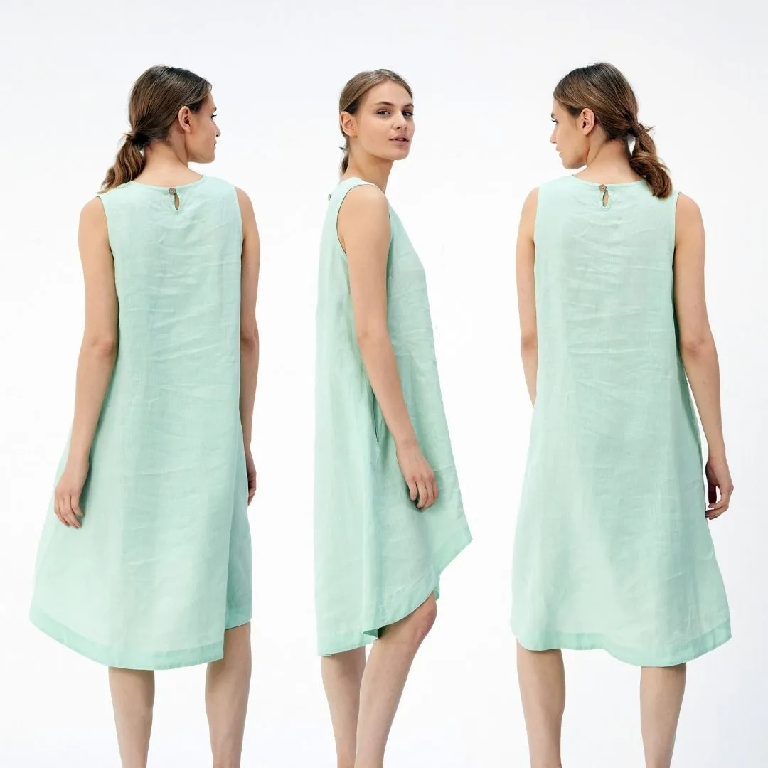 Sleeveless Linen Tunic Dress