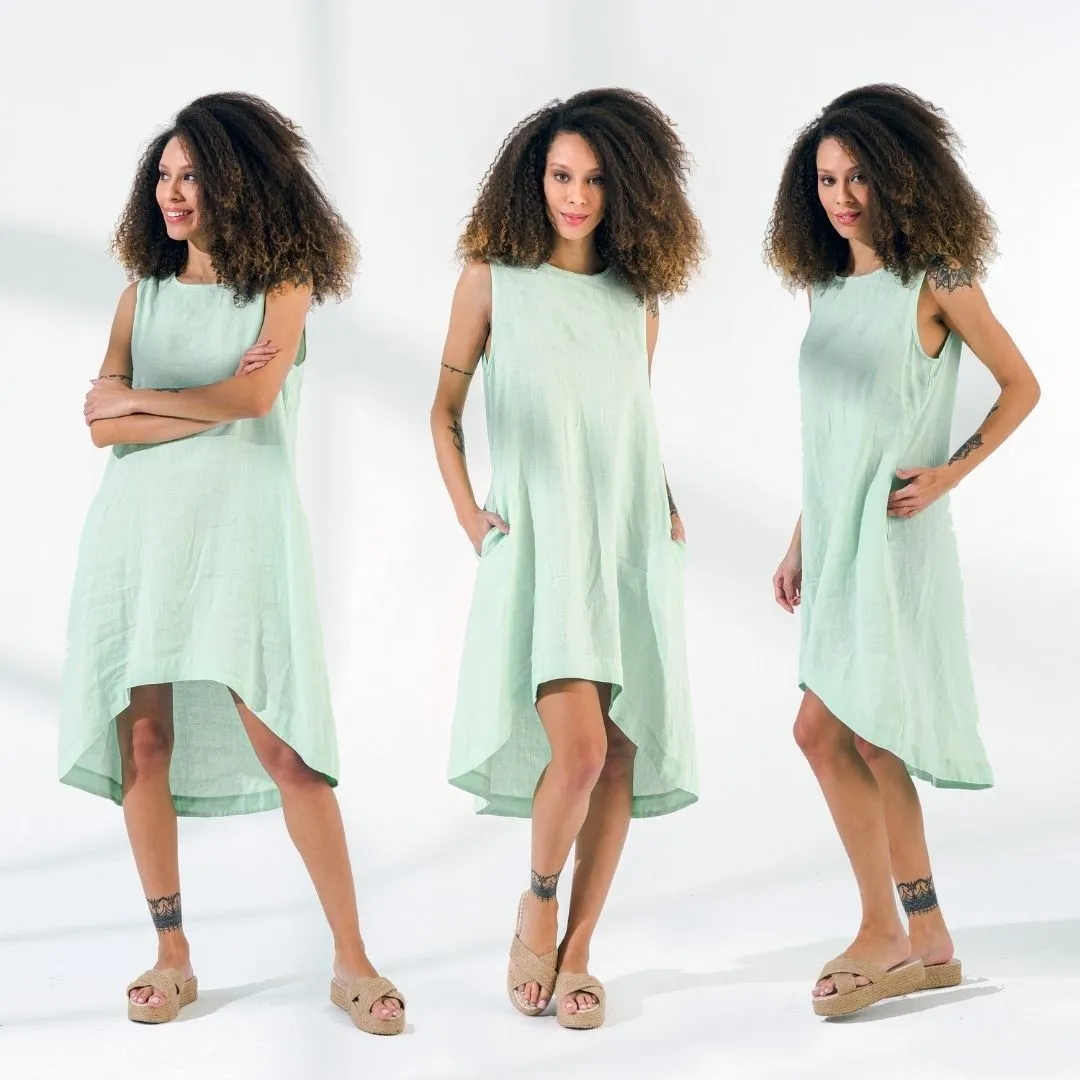Sleeveless Linen Tunic Dress