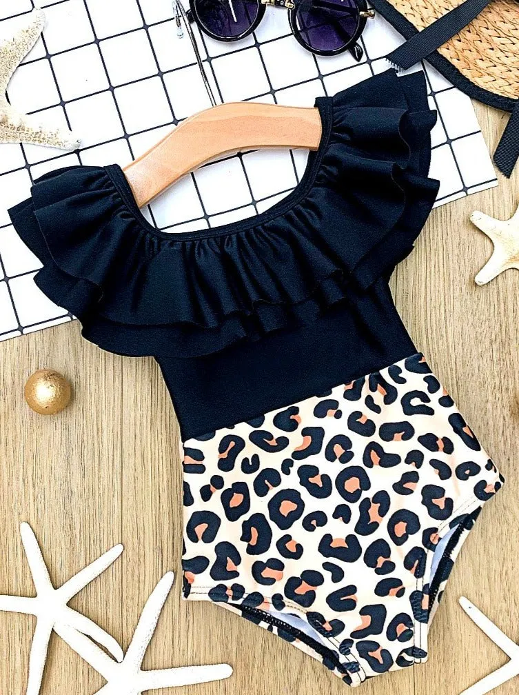 Stay Spotted Ruffle One Piece Swimsuit