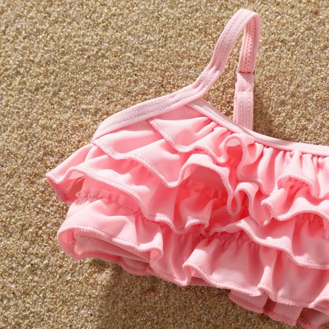 Sweet Ruffle Edge Swimsuit Set - Baby Girl (3Pcs)