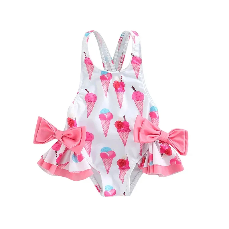 Sweet Treats Ruffled Bowknot Triangle Swimsuit