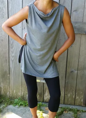 The CHLOE Bamboo Drape Neck Sleeveless Top