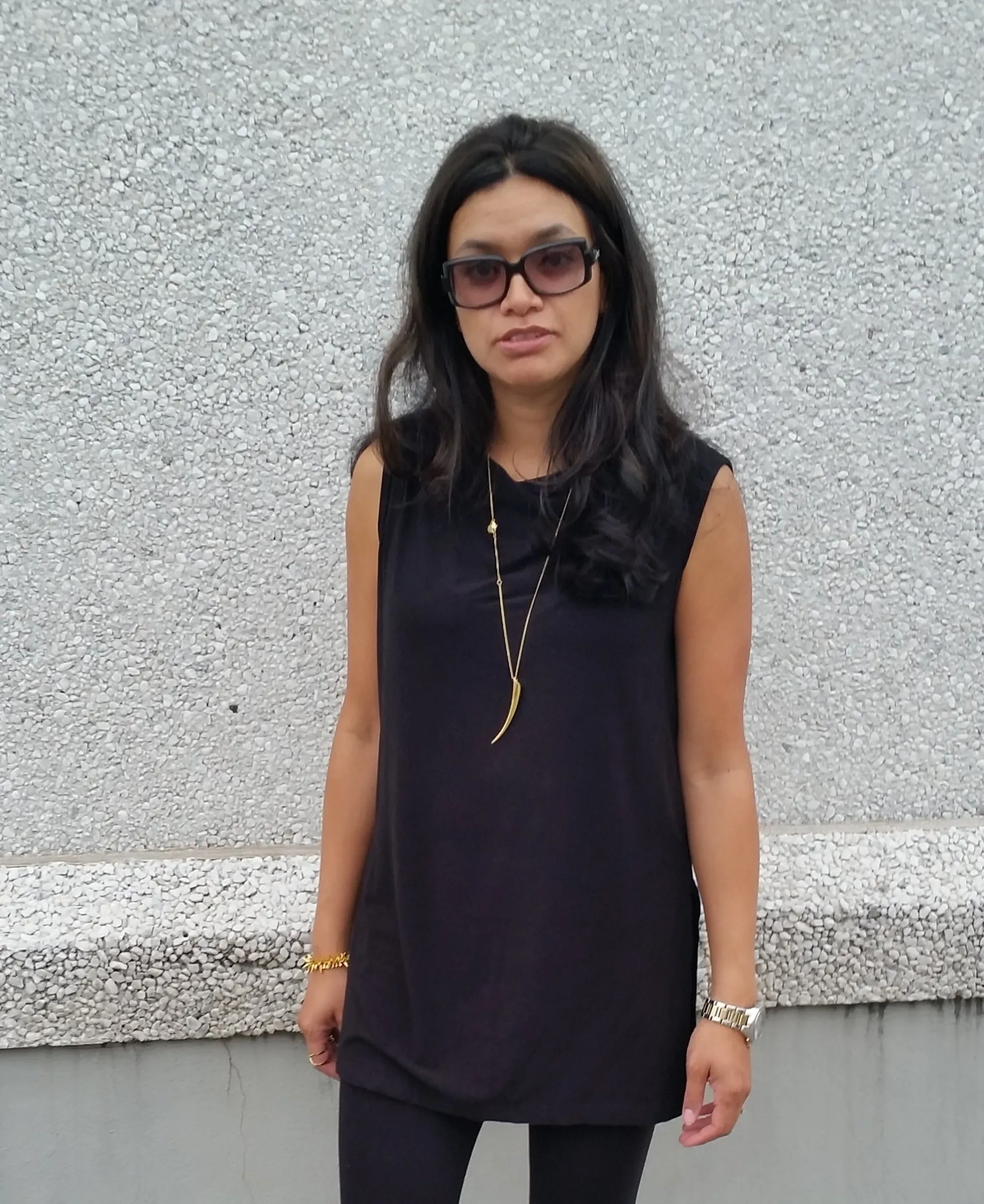 The CHLOE Bamboo Drape Neck Sleeveless Top