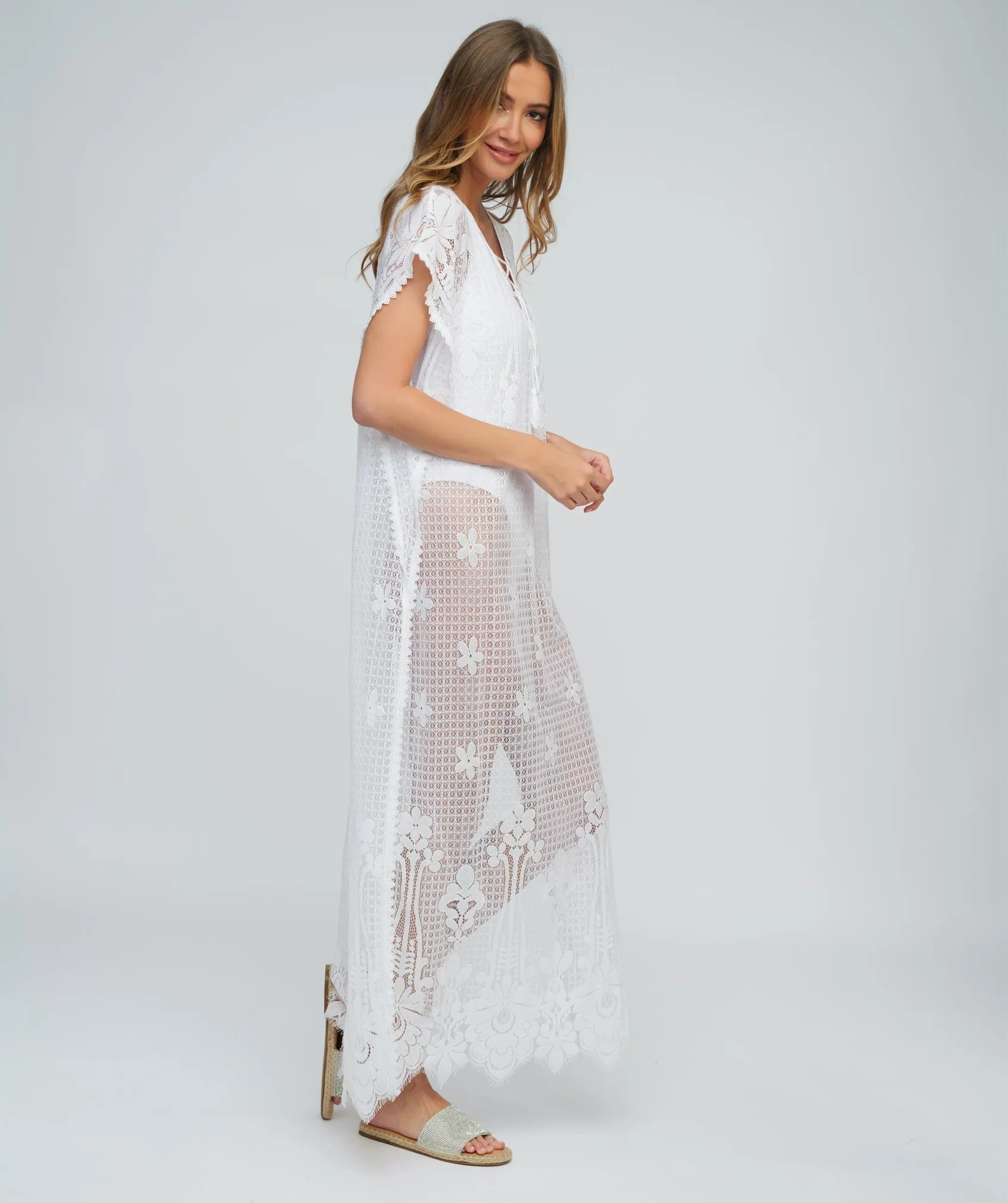 White Lace Maxi Coverup