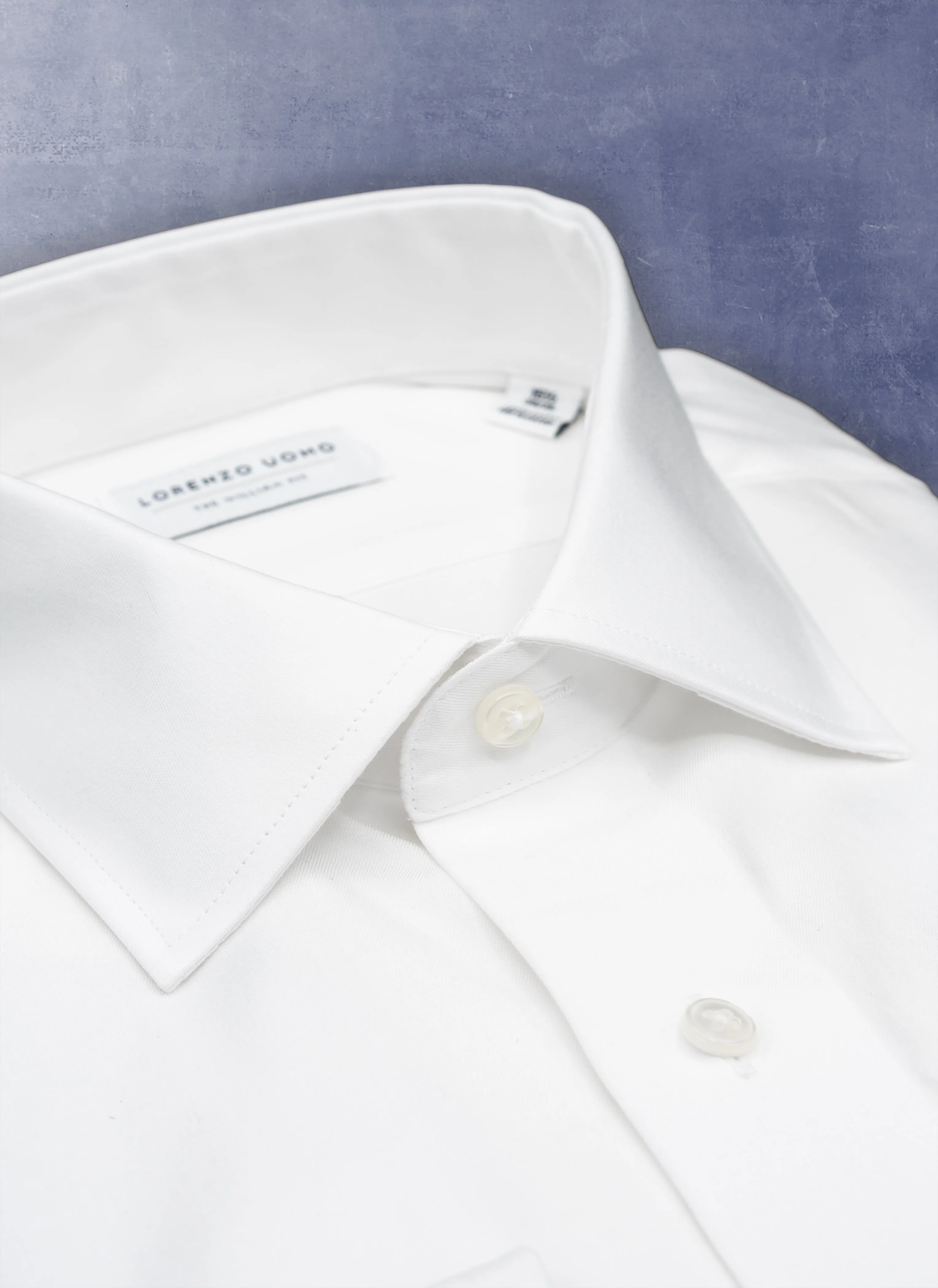 William in White Nano Grid Textured French Cuff Shirt